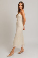 Ivory Sequin Midi Dress