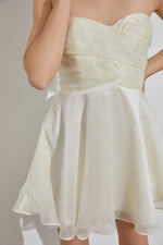 Creamy Strapless White Dress