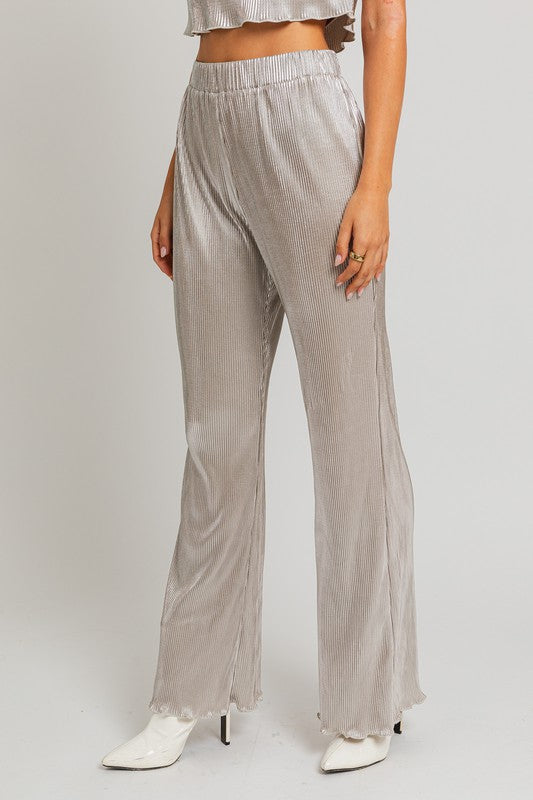 Silver pleated pants