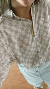 Natural Checkered long sleeve shirt