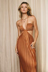 Sienna Pleated Cut Out Maxi Dress