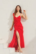 Poppy red maxi dress