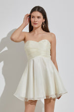 Creamy Strapless White Dress
