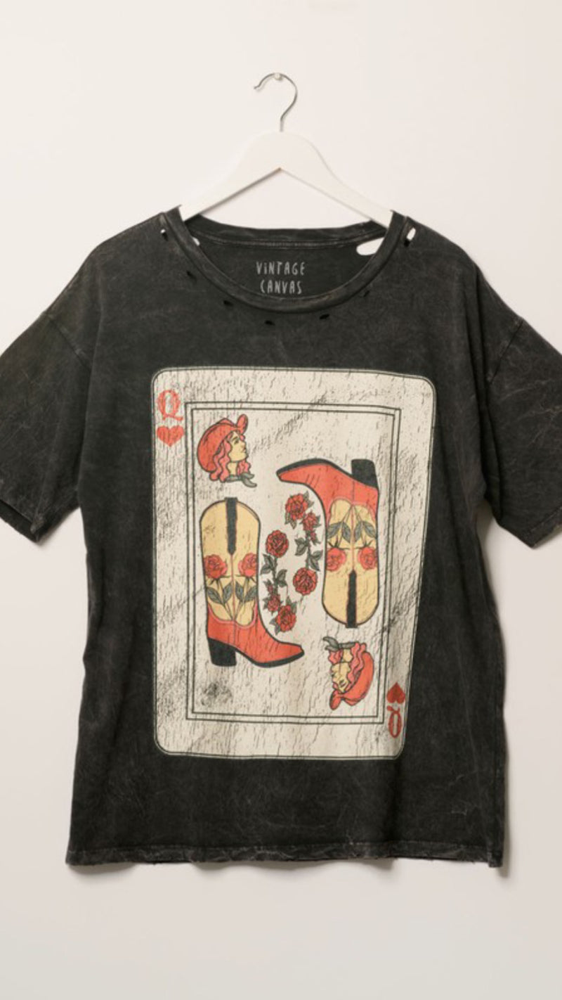 Queen Cowgirl Card Vintage Tee