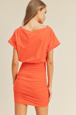 Orange cotton casual dress