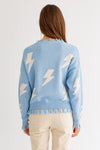 Thunder Printed Frayed Detail Sweater