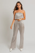 Silver pleated pants