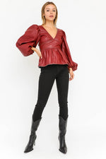 Burgundy leather top