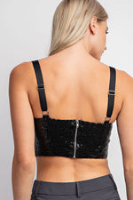 Black Sequin wired corset top