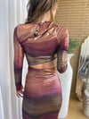 Aurora Metallic with Cut-Out and Slit dress