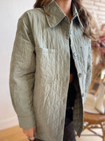 Sage Quilted Shacket Top