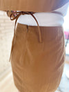 High Waisted Corduroy Khaki Skirt